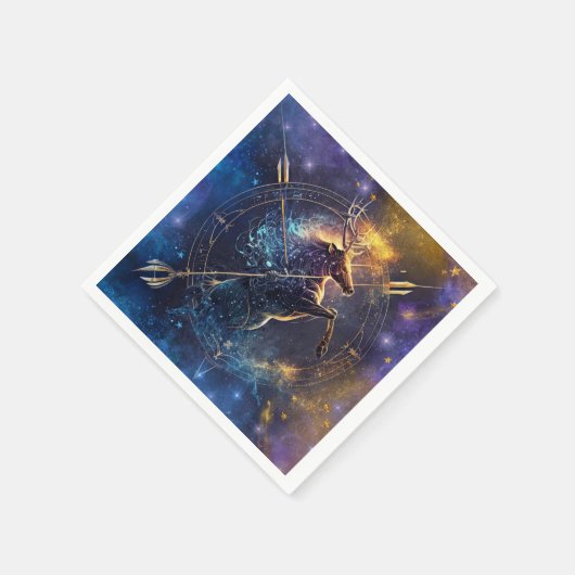 Serviette En Papier Sagittarius signe Zodiaque Aquarelle Design (Coin)