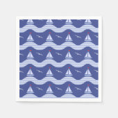Serviette En Papier Sailboats On Striped Sea Pattern (Devant)