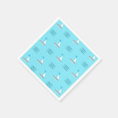 Serviette En Papier Sailboats on the Blue Sea Pattern (Coin)