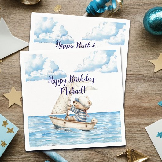 Serviette En Papier Sailor Teddy Bear Anniversaire