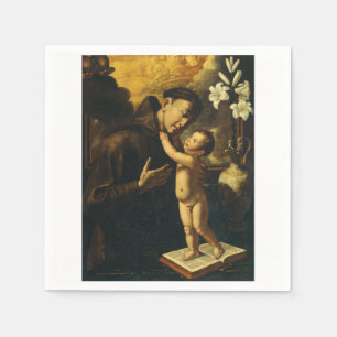 Serviette En Papier Saint Antoine de Padoue avec l'Enfant Jésus