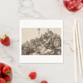 Serviette En Papier Saint Antoine lisant par Albrecht Dürer (En situation)