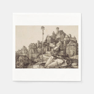 Serviette En Papier Saint Antoine lisant par Albrecht Dürer