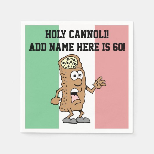 Serviette En Papier Saint Cannoli Quelqu'Un Est 60 Drôle Napkin Italie (Devant)
