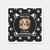 Serviette En Papier Saint Chien, je suis un | Chien fille 1er annivers (Devant)