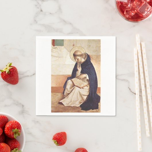 Serviette En Papier Saint Dominic de Guzman par Fra Angelico (En situation)