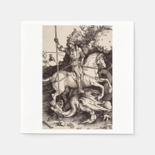 Serviette En Papier Saint Georges et le Dragon par Durer