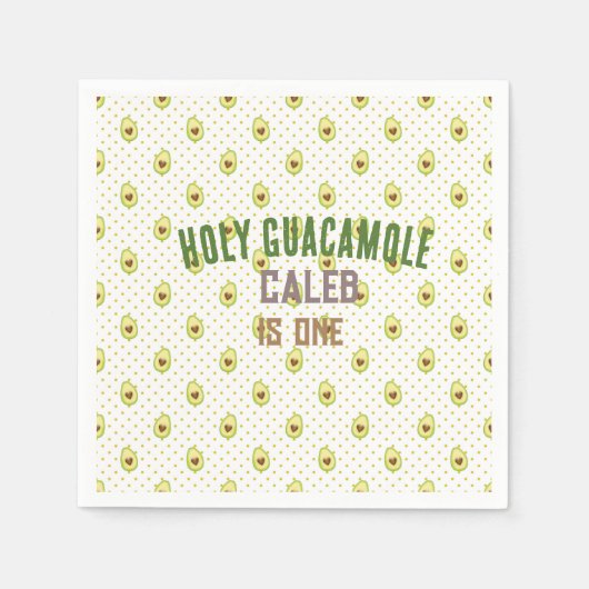 Serviette En Papier Saint-Guacamole Fiesta Avocado 1er anniversaire (Devant)
