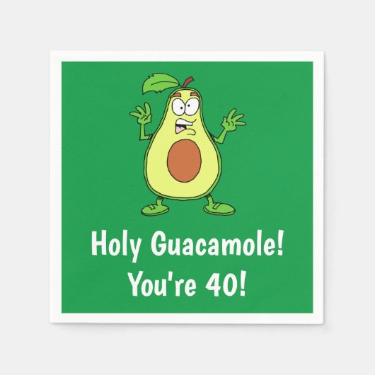 Serviette En Papier Saint Guacamole Je suis 40 Drôle Avocado (Devant)