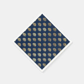 Serviette En Papier Saint-Jacques d'or sur bleu (Coin)