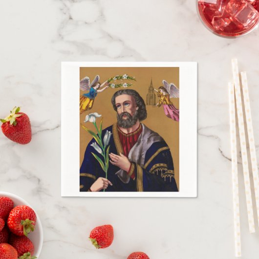 Serviette En Papier Saint Joseph Guardian de la Sainte Famille (En situation)
