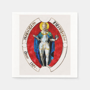 Serviette En Papier Saint Louis IX de France Patron des Rois