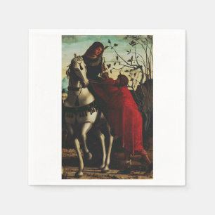 Serviette En Papier Saint Martin de Tours partageant son manteau Beaux