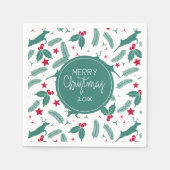 Serviette En Papier Saint Noël et motif de cerfs (Devant)