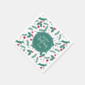 Serviette En Papier Saint Noël et motif de cerfs (Coin)