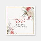 Serviette En Papier Saint Noël Fleurs Baby shower serviettes (Devant)