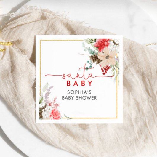 Serviette En Papier Saint Noël Fleurs Baby shower serviettes