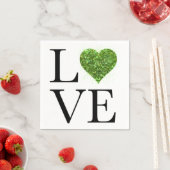 Serviette En Papier Saint Patrick | Amour | coeur étincelant vert (En situation)