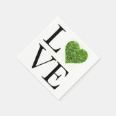 Serviette En Papier Saint Patrick | Amour | coeur étincelant vert (Coin)