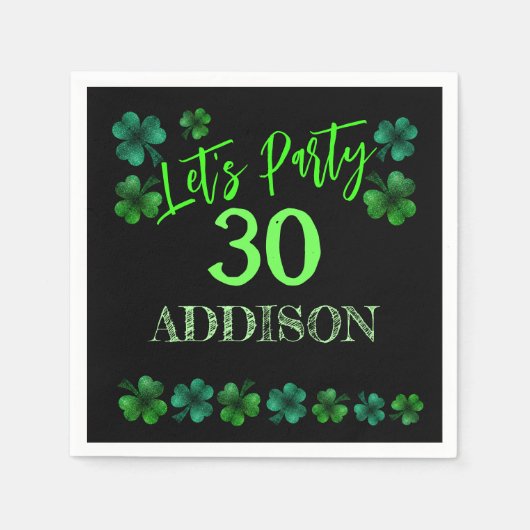 Serviette En Papier Saint Patrick Day Anniversaire Faisons shamrock (Devant)