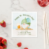 Serviette en papier Saint-Patrick Gnome de plage (En situation)