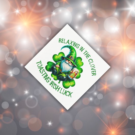 Serviette En Papier Saint Patrick Gnome mignonne avec bière |
