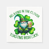 Serviette En Papier Saint Patrick Gnome mignonne avec bière | (Devant)