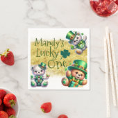 Serviette En Papier Saint-Patrick’s Day Bear Jote Anniversaire Lucky O (En situation)