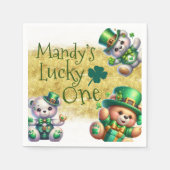 Serviette En Papier Saint-Patrick’s Day Bear Jote Anniversaire Lucky O (Devant)