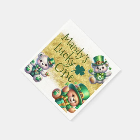 Serviette En Papier Saint-Patrick’s Day Bear Jote Anniversaire Lucky O (Coin)