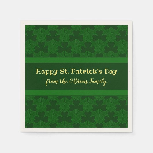 Serviette En Papier Saint Patrick's Day Customisé (Devant)