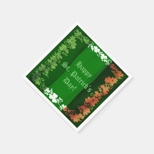 Serviette En Papier Saint Patrick's Day Irlandais Drapeau Shamrock ser (Coin)