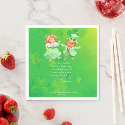 Serviette En Papier Saint Patrick's Day Irlandais Elfes Dancing Jig (En situation)