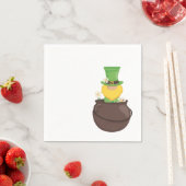 Serviette En Papier Saint Patrick's Day Leprechaun en Pot d'Or (En situation)