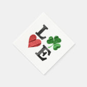 Serviette En Papier Saint Patrick's Day LOVE avec coeur et Shamrock (Coin)