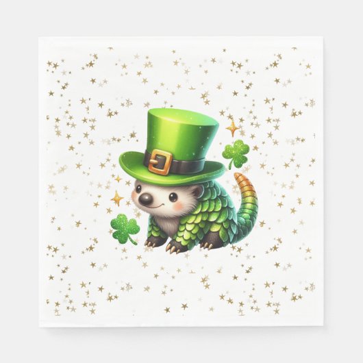 Serviette En Papier Saint Patrick's Day Lucky Hedgehog (Devant)