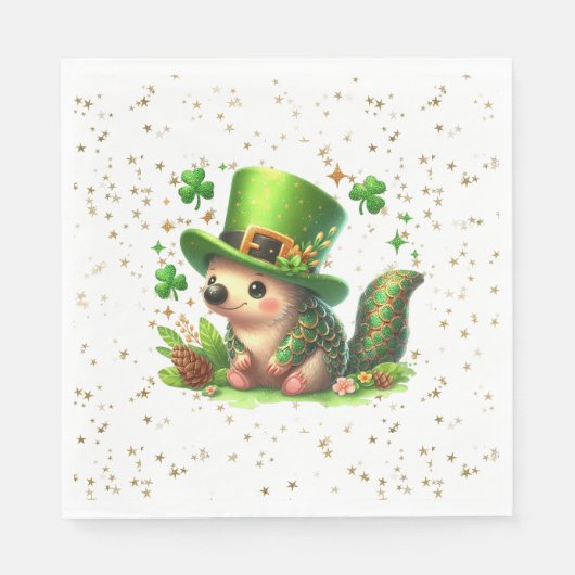 Serviette En Papier Saint Patrick's Day Lucky Hedgehog (Devant)