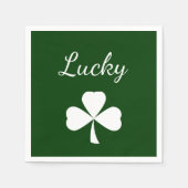 Serviette En Papier Saint Patrick's Day Lucky Shamrock Green (Devant)