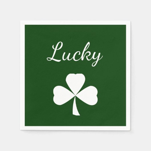Serviette En Papier Saint Patrick's Day Lucky Shamrock Green (Devant)
