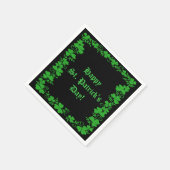 Serviette En Papier Saint Patrick's Day Serviettes Shamrock vert et no (Coin)