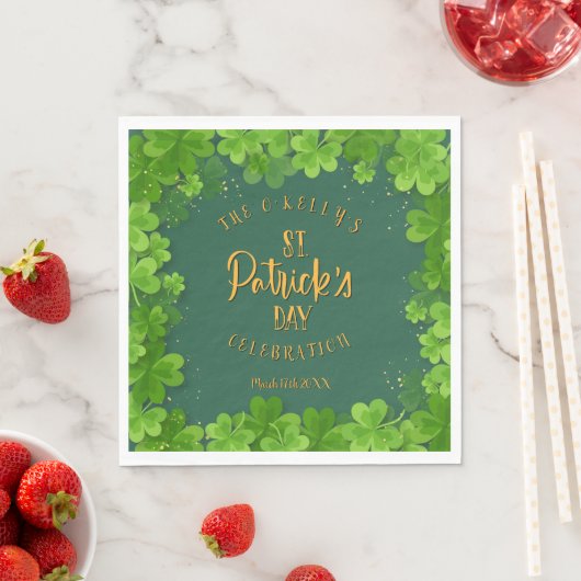 Serviette En Papier Saint Patrick's Day Shamrock Party (En situation)
