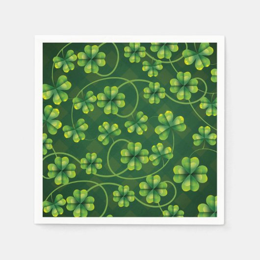 Serviette En Papier Saint Patrick's Day Shamrock Plaid (Devant)