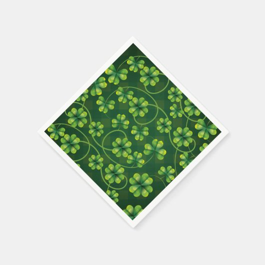 Serviette En Papier Saint Patrick's Day Shamrock Plaid (Coin)