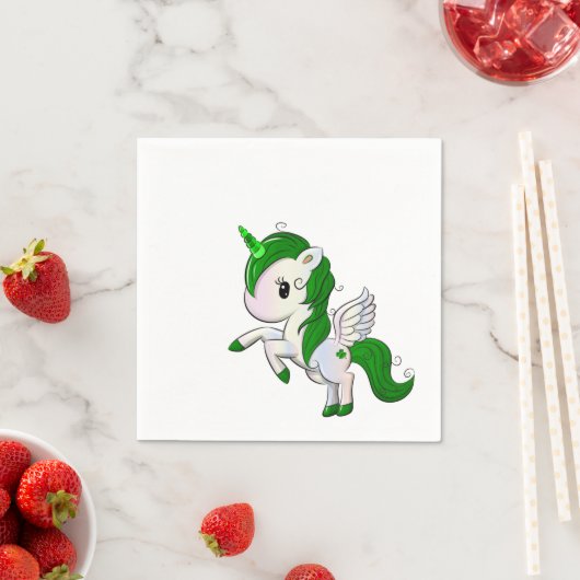 Serviette En Papier Saint Patrick's Day Unicorn Pegasus (En situation)