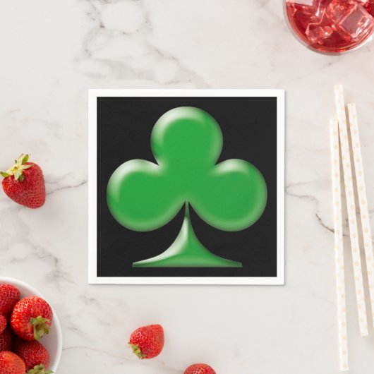 Serviette En Papier Saint Patrick's Day vert noir Shamrock de trèfle (En situation)