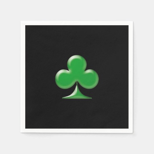 Serviette En Papier Saint Patrick's Day vert noir Shamrock de trèfle (Devant)