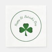 Serviette En Papier Saint Patrick's Day Vert Shamrock Lucky Clover (Devant)