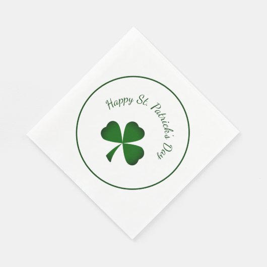Serviette En Papier Saint Patrick's Day Vert Shamrock Lucky Clover (Coin)