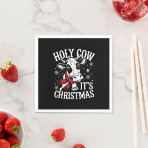Serviette En Papier Saint Vache C'est Noël Funny Cow Lover Farm
