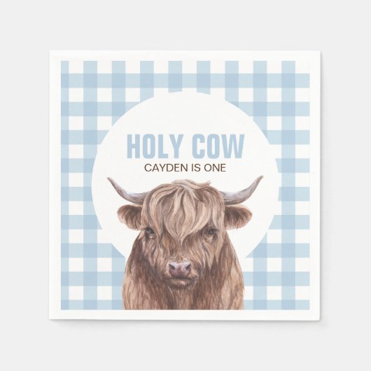 Serviette En Papier Saint Vache Je suis un bleu Plaid Plaques de papie (Devant)